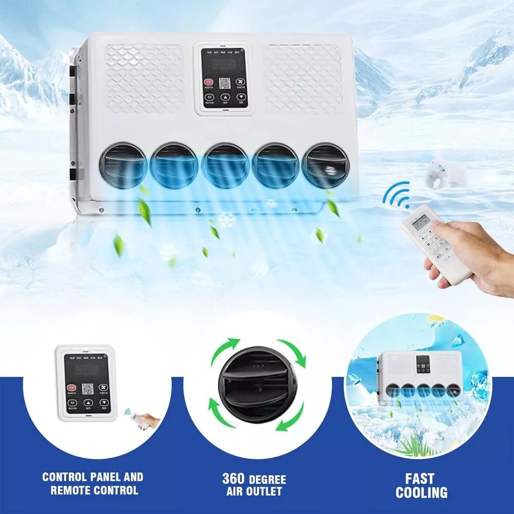 12V 10000BTU Air Conditioner Mini Split A/C For Semi Trucks Bus RV Caravan Vans