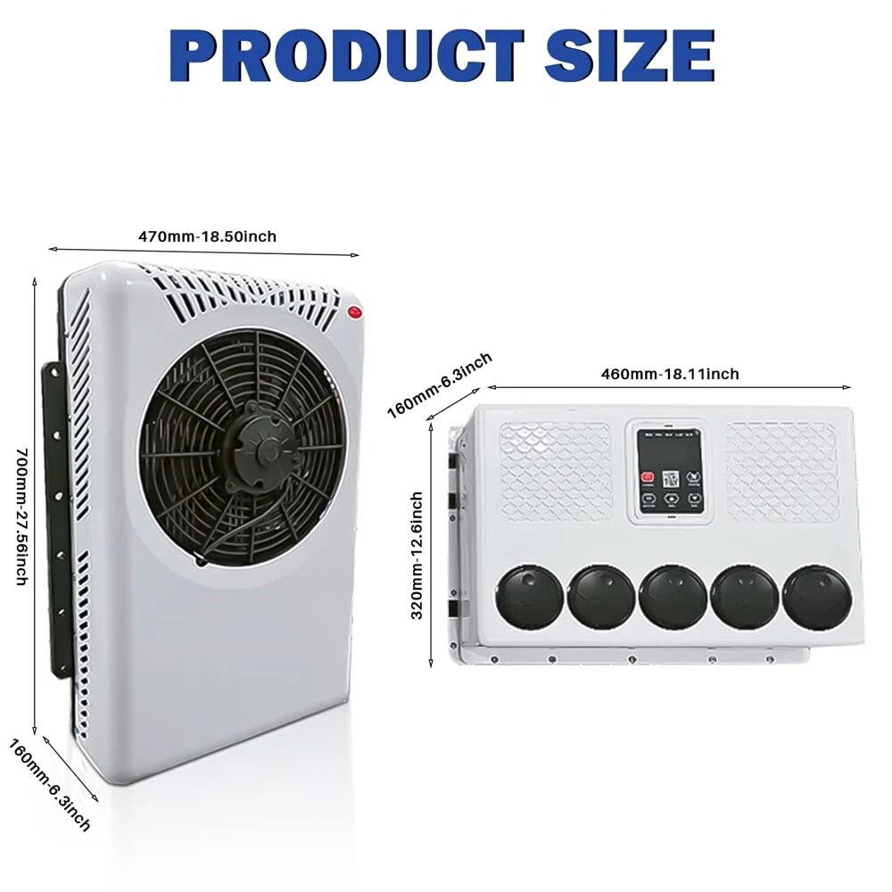 12V 10000BTU Air Conditioner Mini Split A/C For Semi Trucks Bus RV Caravan Vans