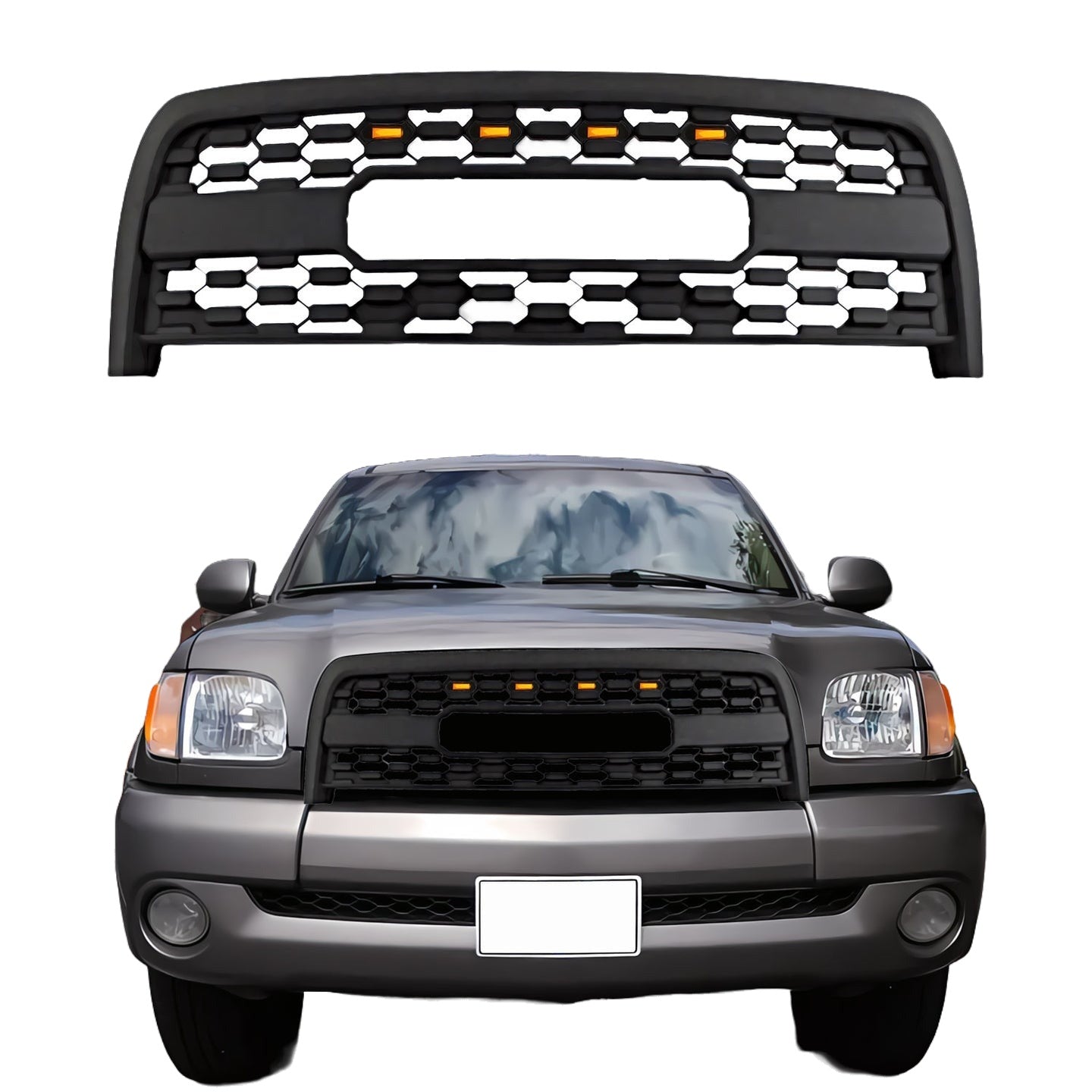 Front Grill For 2003 2004 2005 2006 Toyoya Tundra Trd Pro Grill With Letters Matte Black