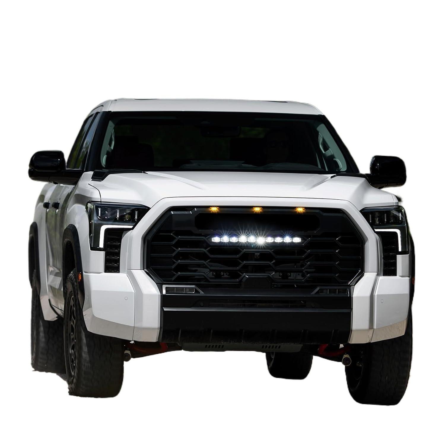 Front Grille For 2022 2023 2024 2025 Toyota Tundra Trd Pro Grill With Light Bar And Letters - Whootour