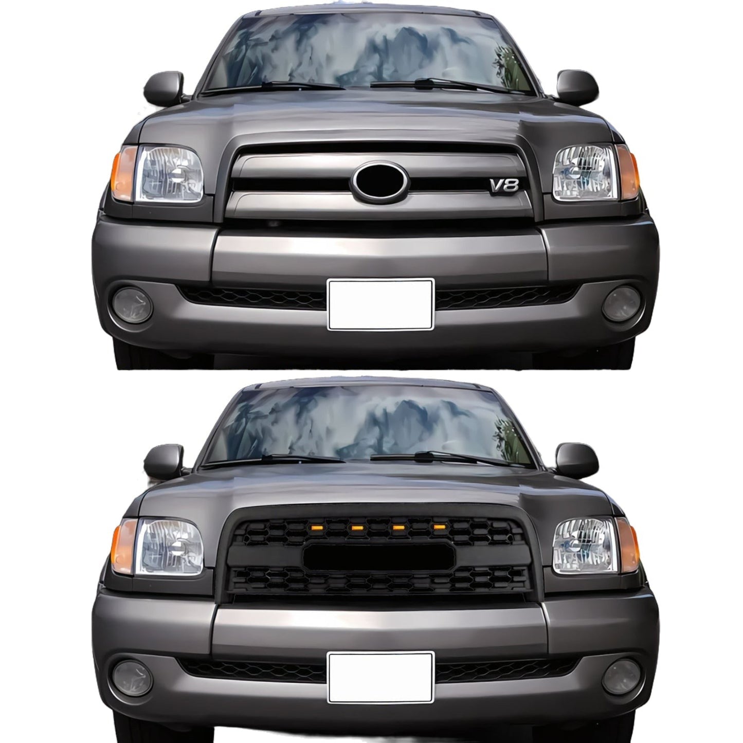 Front Grill For 2003 2004 2005 2006 Toyoya Tundra Trd Pro Grill With Letters Matte Black